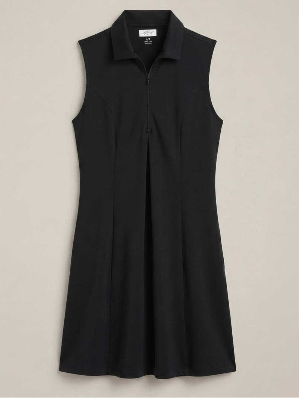 Greg Norman Navy Blue Sleeveless Zip Polo Golf Dress L/G Pockets